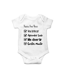 Body de Bebê Neste Ano Novo em Suedine 100% Algodão Fio Egípcio Funny T-Shirts