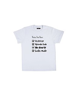 Camiseta Infantil Branca Neste Ano Novo Funny T-Shirts
