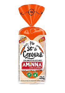 Pão Fatiado de Cenoura Sem Glúten e Sem Açúcar Aminna, 400g - ID: 155
