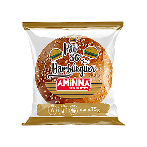 Pão sem Glúten tipo Hambúrguer Aminna, 75g - ID: 204