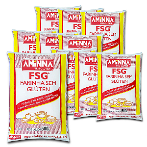 KIT com 10 unidades Farinha sem Glúten FSG® Aminna, 500g - ID: 9