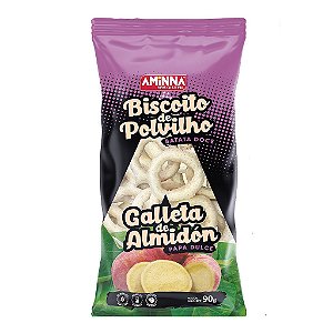 Biscoito de Polvilho Sem Glúten Vegano, com Batata Doce Aminna, 90g - ID: 227