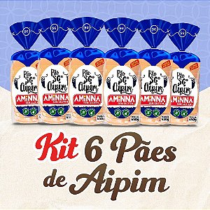 Kit com 6 Pães Aminna sem Glúten Aipim, 450g - ID: 233