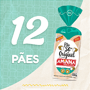 Kit com 12 Pães Aminna sem Glúten Original, 400g - ID: 184