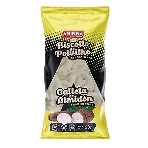Biscoito de Polvilho Sem Glúten Vegano, Tradicional Aminna, 90g - ID: 226