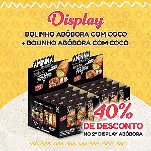 2 DISPLAY Bolinho For You Abóbora com Coco Sem Glúten, Aminna