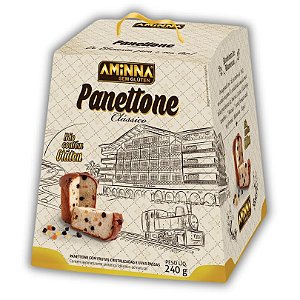 BW Panettone Clássico, com Uvas Passas e Frutas Cristalizadas, Sem Glúten Aminna, 240g - ID: 176