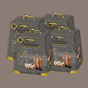 COMBO 4 Panettones Aminna - 4 unds. Premium Noir, Sem Glúten