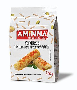 Mistura para Panqueca, Crepes e Waffles sem Glúten Aminna, 12 unidades de 300g - ID: 93