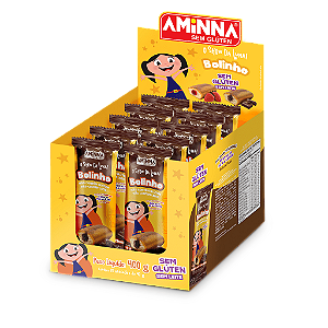 Display 10 unidades - Bolinho de Baunilha com Recheio de Chocolate Sem Glúten Aminna SG - 40 g - ID: 243