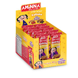 Display 10 unidades - Bolinho de Baunilha com Recheio de Morango Sem Glúten Aminna SG - 40 g - ID: 244