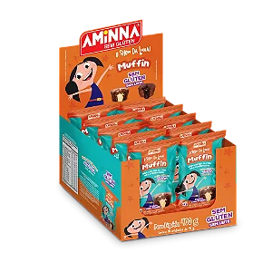 O Show da Luna - Kit 10 unidades - Muffin de Chocolate Sem Glúten com Baunilha Aminna - 40 g - ID: 246