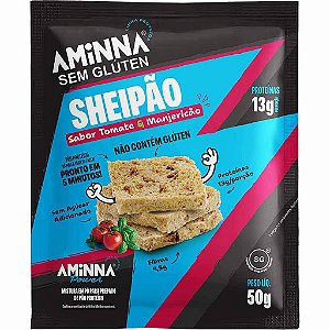Sheipão - Pão Proteico Sabor Tomate e Manjericão Sem Glúten 13g Proteína Aminna 50g