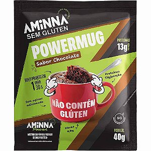 Power Mug - Bolo de Caneca Sabor Chocolate Sem Glúten 13g Proteína Aminna - 40g