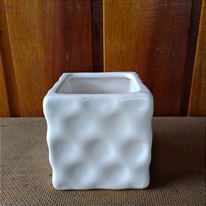 Vaso de Cerâmica Quadrado Branco