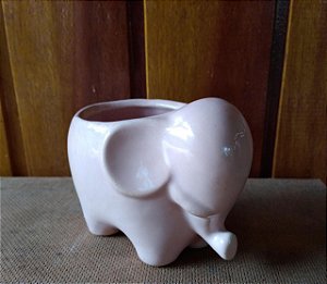 Vaso de Cerâmica Elefante Rosa