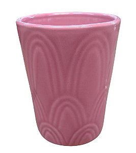 Vaso de Cerâmica Rosa com Textura