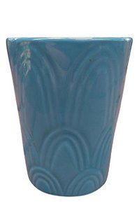 Vaso de Cerâmica Azul com Textura