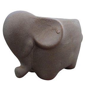 Cachepo de Cerâmica Elefante Cinza
