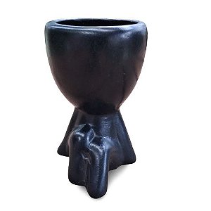 Cachepô de Cerâmica Boneco Zen Preto