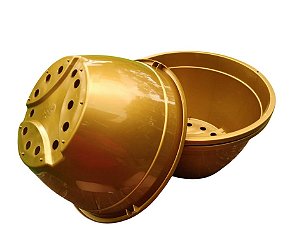 Vaso Dourado Tipo Cuia com Borda (3 un)