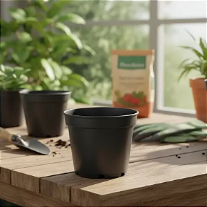 Vaso Preto 7 cm - KIT COM 10 UNIDADES