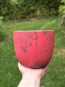 Cachepo de Cerâmica Rose com Textura