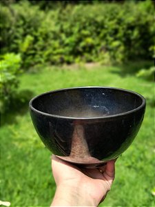 Cachepô de Cerâmica Preto Redondo