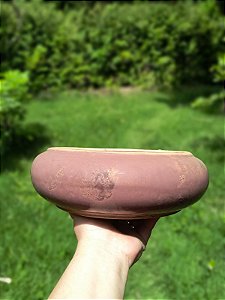 Cachepô Bacia de Cerâmica Rose com Textura