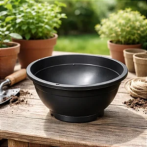 Vaso Preto Tipo Cuia Pote 17