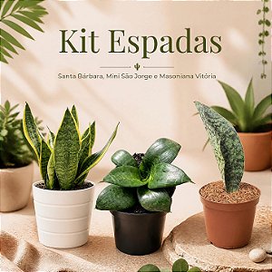 Kit Espadas – Santa Bárbara, Mini São Jorge e Masoniana Vitória