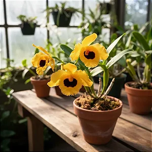 Orquídea Dendrobium Fimbriatum var. Oculatum