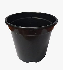 Kit 5 Vasos Redondos Padrão Preto (Perfil Baixo) - 10 cm