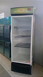 CERVEJEIRA PORTA DE VIDRO 400 LITROS - SEMI NOVA ADESIVO HEINEKEN