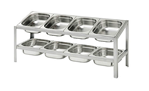 PIZZAIOLO ( PIZZAROLA ) PARA 8 CUBAS - 1080 X 440 X 350 MM AÇO INOX 304 PROMAQ - NÃO ACOMP. AS GNS