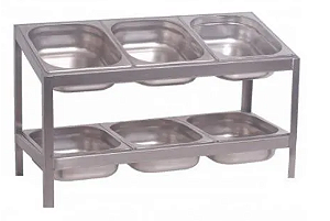 PIZZAIOLO ( PIZZAROLA ) PARA 6 CUBAS - 810 X 440 X 350 MM AÇO INOX 304 PROMAQ - NÃO ACOMP. AS GNS