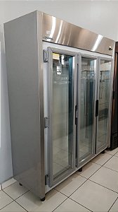 Expositor Auto Serviço – Linha Blanc – Cinza 3 Portas – Frios e Latícinios