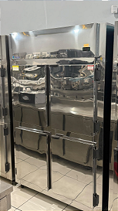 REFRIGERADOR VERTICAL EM INOX 4 PORTAS KOFISA - 750 LTS - PORTA CEGA - 220VC- NOVA