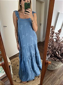 Vestido Lótus Azul