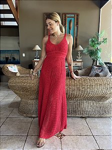 Vestido Macramê Vermelho