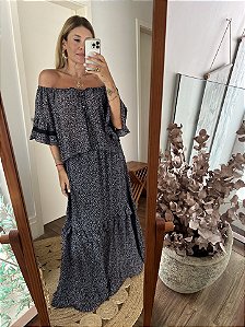 Conjunto Flora Preto e Lilás