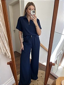 Conjunto Zurich Crepe Azul Noite
