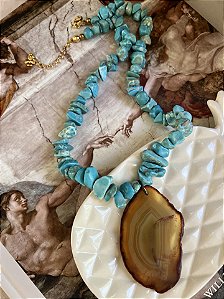 Colar Praia da Serraria Turquesa