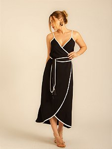 Vestido Transpassado Serena Preto