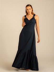 Vestido Fivelas Plenitude Marinho