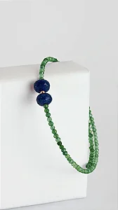 Pulseira Viver Jade Verde Safiras