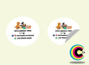 250 Adesivos Redondo Brilho 5 cm