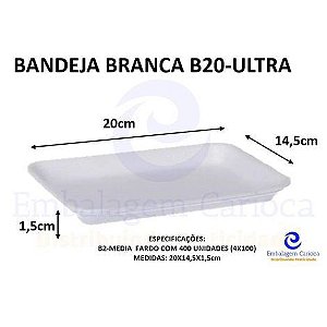BANDEJA BRANCA B20 (B2 MEDIA) C/400 ULTRA 20X15,8X2,0