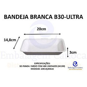 BANDEJA BRANCA B30 (B2 FUNDA) C/400 ULTRA 20X14,8X3,0