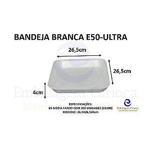 BANDEJA BRANCA E50 (B5 FUNDA) C/200 ULTRA 26,5X26,5X5,0